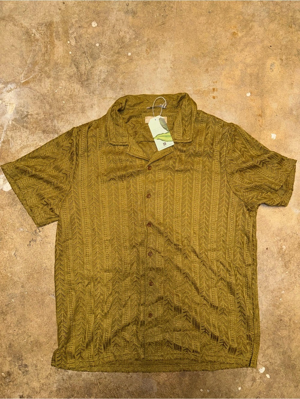 Men's Casual Short-Sleeve Button-Down Shirt in Olive